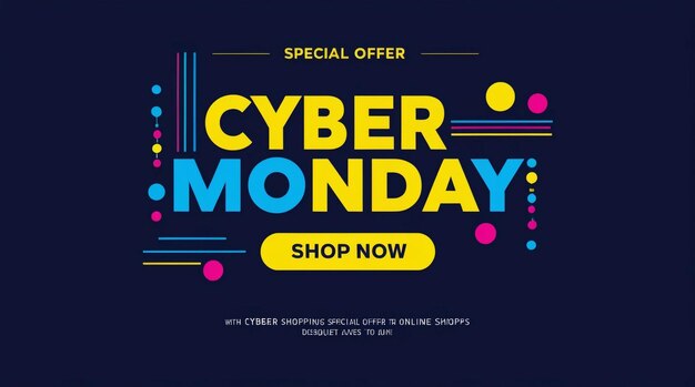 Flat design cyber monday concept