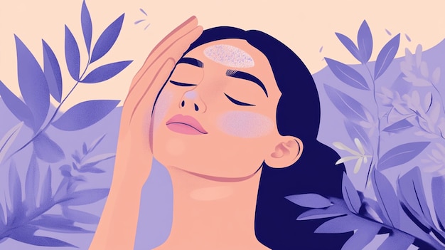 Photo flat design facial massage art illustration