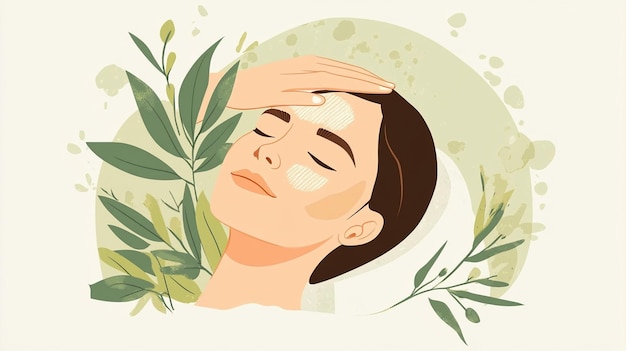 Photo flat design facial massage art illustration