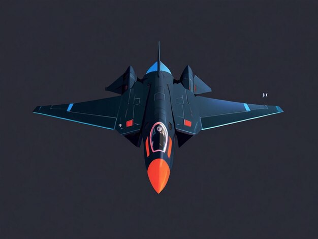 Photo flat design fighter jet silhouette created by ai