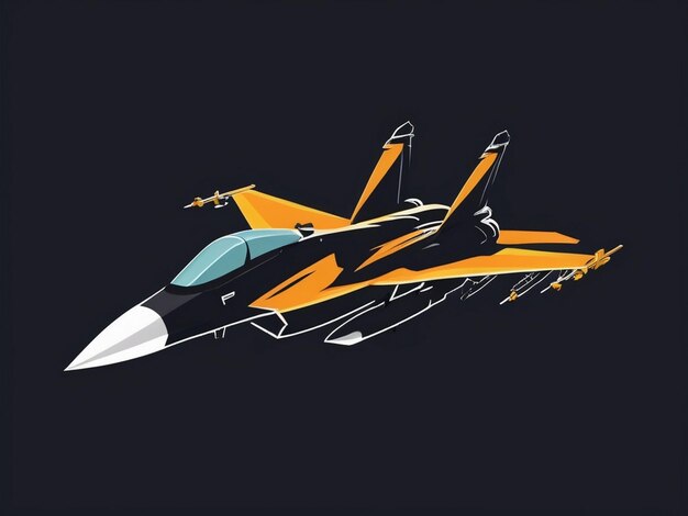 Photo flat design fighter jet silhouette created by ai