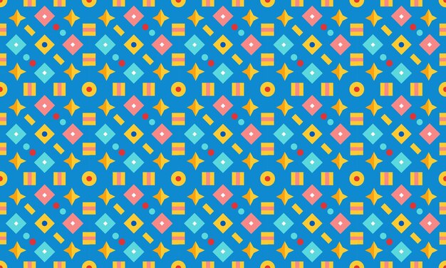 Flat Design Geometric Shapes Seamless Pattern for Wallpaper Background