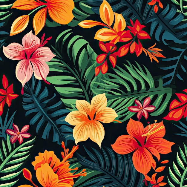 Flat design hawaiian shirt pattern design