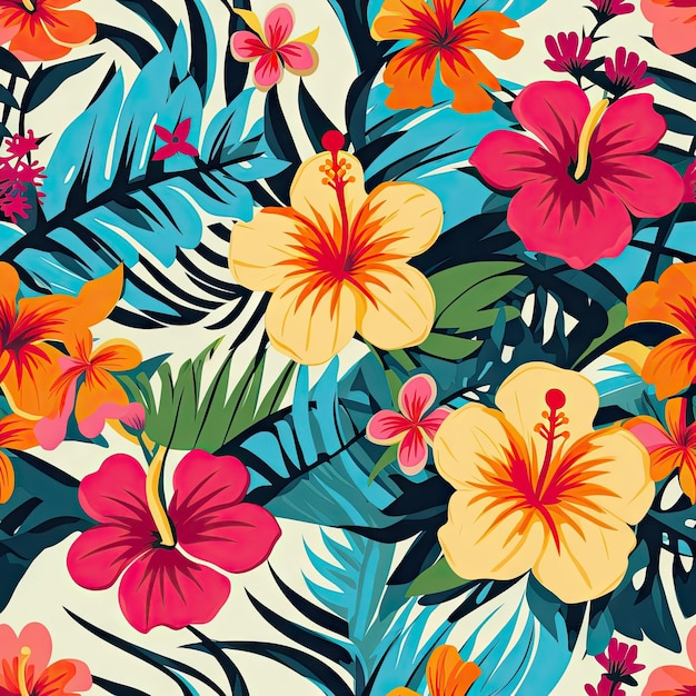 Flat design hawaiian shirt pattern design