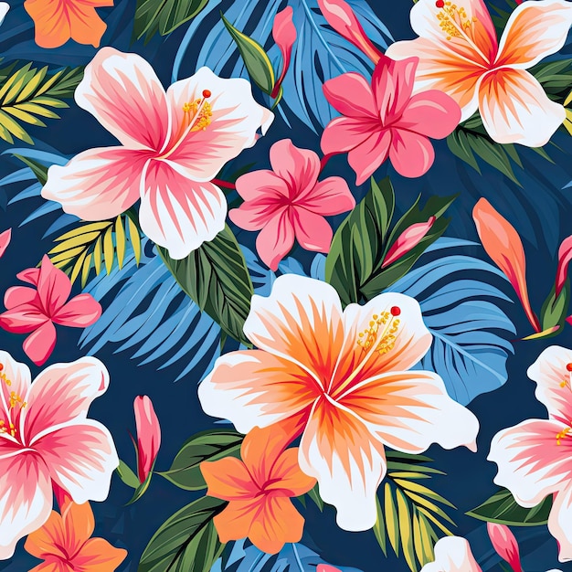 Flat design hawaiian shirt pattern design