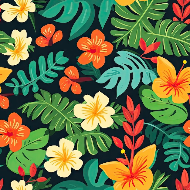 Flat design hawaiian shirt pattern design