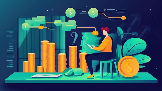 Flat design illustration tell stories for money