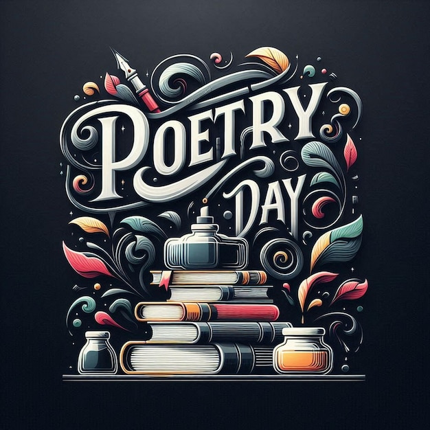 Photo flat design illustration for world poetry day