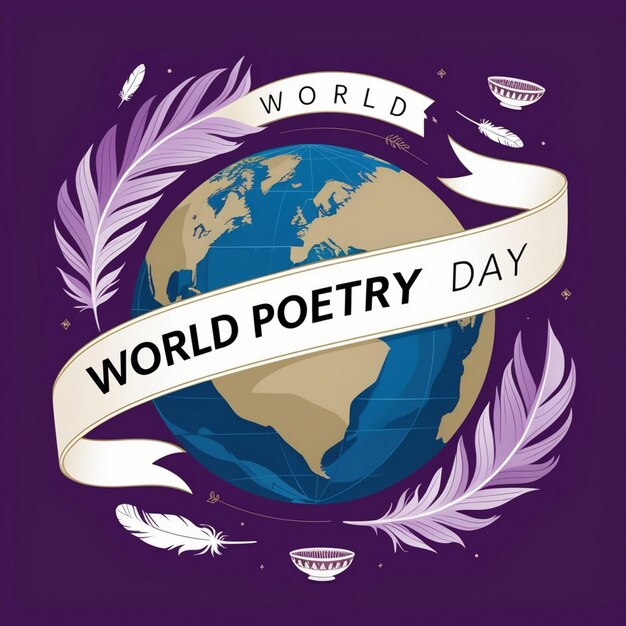 Photo flat design illustration for world poetry day