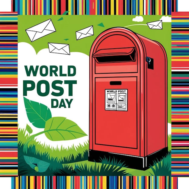 Photo flat design illustration for world post day