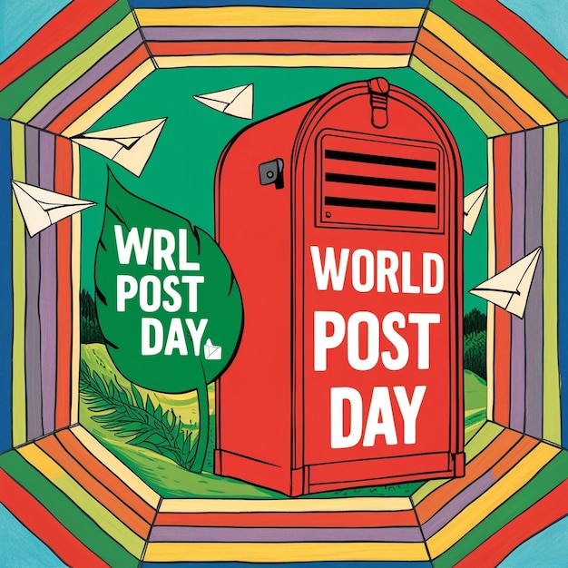 Flat Design Illustration for World Post Day