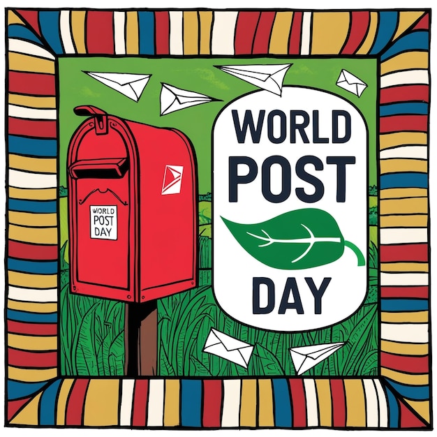 Photo flat design illustration for world post day