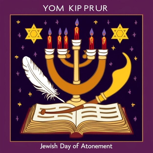 Photo flat design illustration for yom kippur celebration