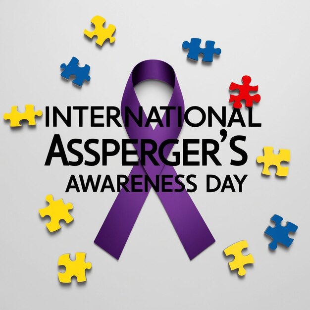 Photo flat design for international asperger s awareness day