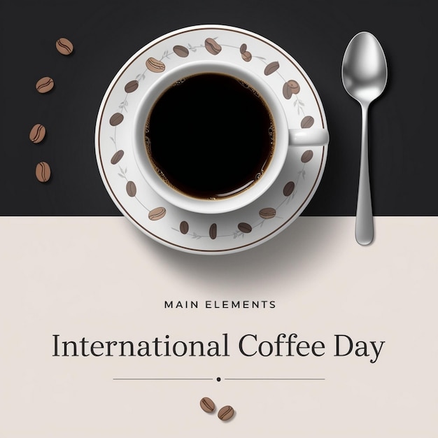 Photo flat design for international coffee day creative coffee graphics and illustrations