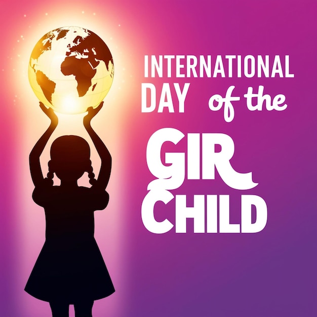 Photo flat design for international day of the girl child october 11th