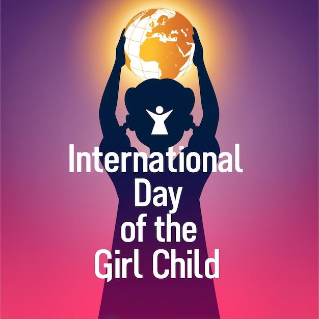 Photo flat design for international day of the girl child october 11th