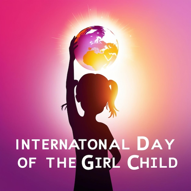 Photo flat design for international day of the girl child october 11th