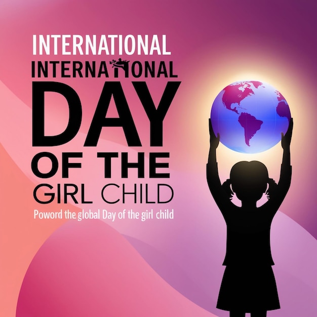 Flat Design for International Day of the Girl Child October 11th