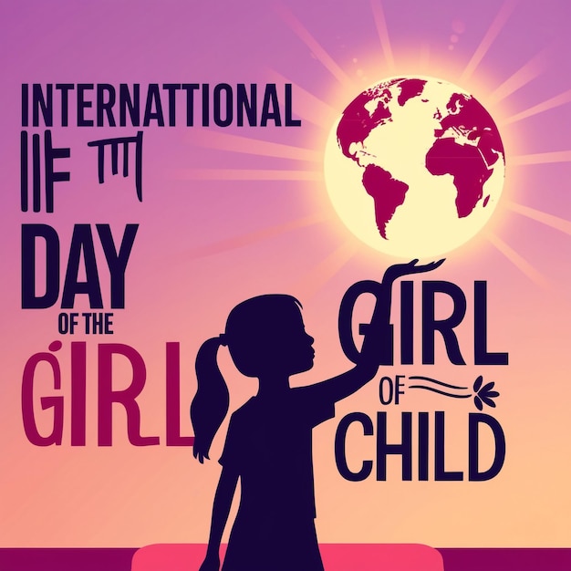 Flat Design for International Day of the Girl Child October 11th