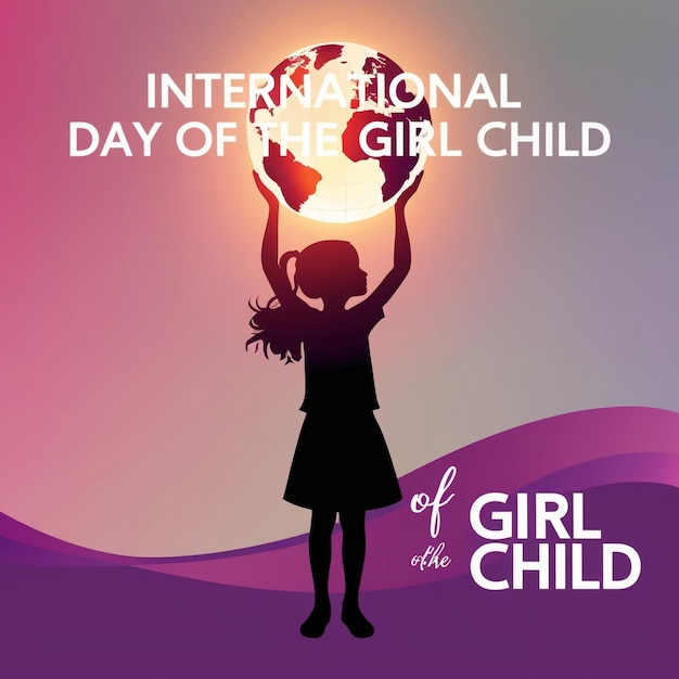 Photo flat design for international day of the girl child october 11th