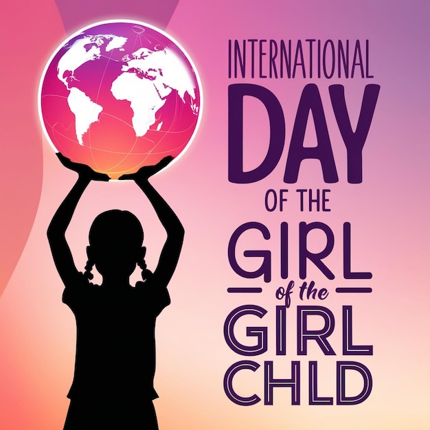 Flat Design for International Day of the Girl Child October 11th