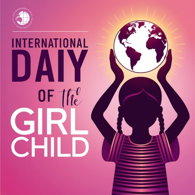 Flat Design for International Day of the Girl Child October 11th