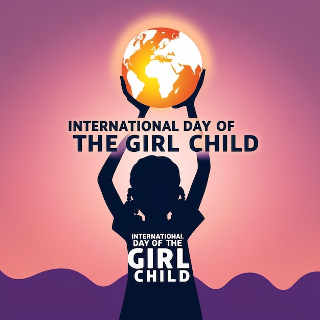 Flat Design for International Day of the Girl Child October 11th