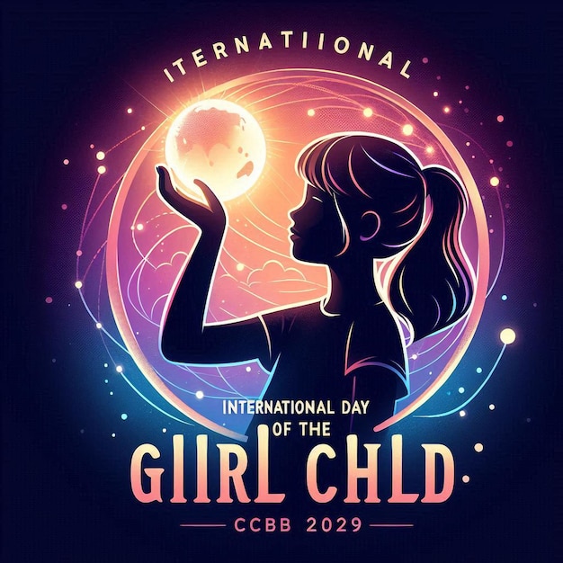 Photo flat design for international day of the girl child october 11th