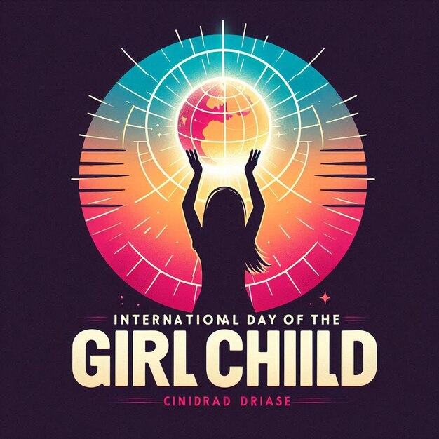 Photo flat design for international day of the girl child october 11th