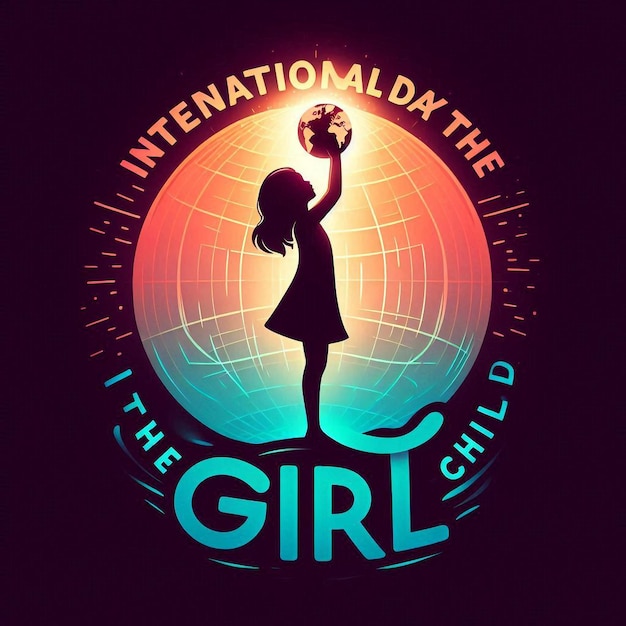 Photo flat design for international day of the girl child october 11th