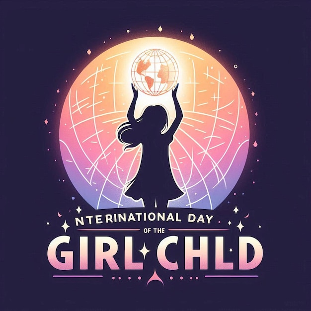 Photo flat design for international day of the girl child october 11th