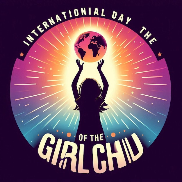 Photo flat design for international day of the girl child october 11th