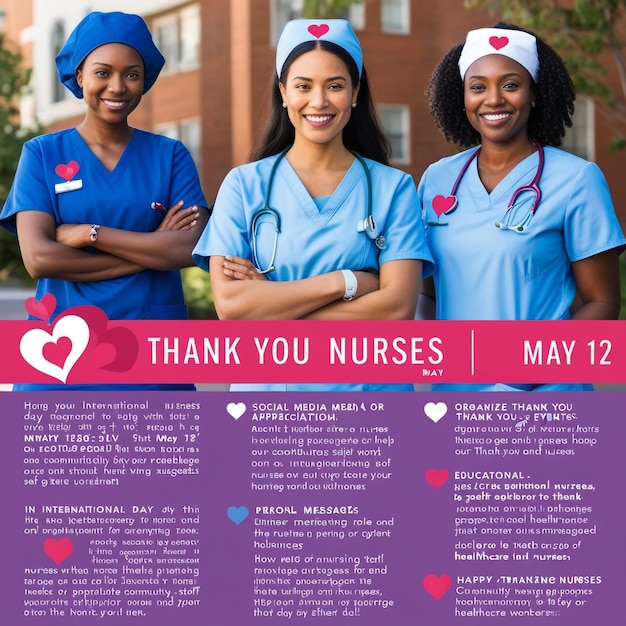 Photo flat design international nurses day social media post template