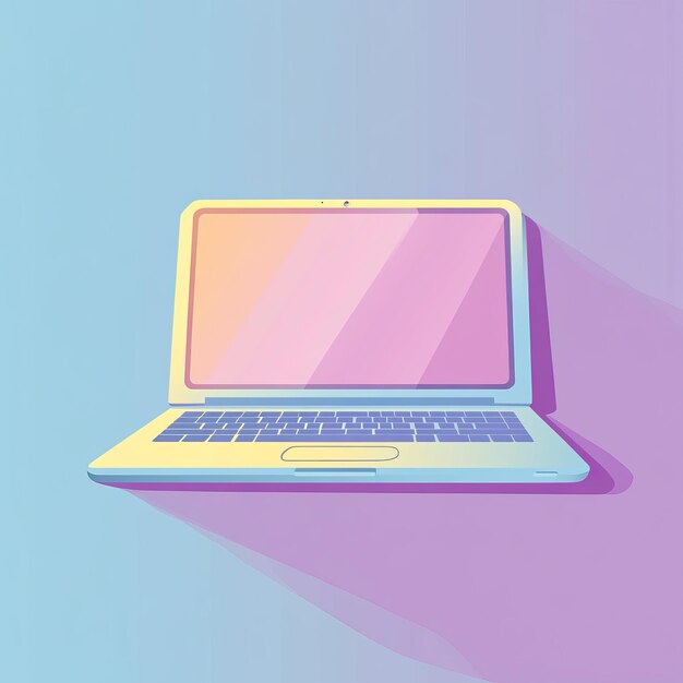 Photo flat design laptop icon in pastel colors simple and modern