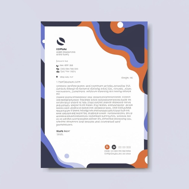 Flat design minimal letterhead flyer on a brown background