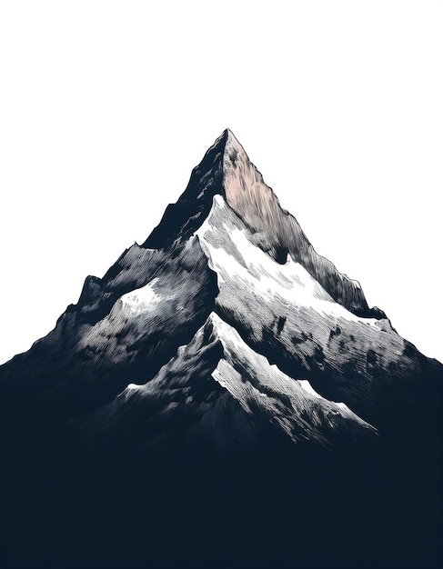 Flat Design Mountain Silhouettes A collection of black mountain icons in a flat design style Graphic art illustration Isolated on white