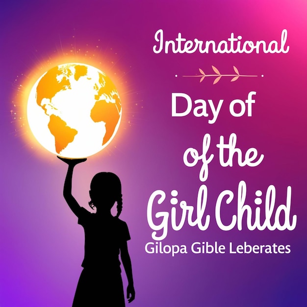 Flat Design Template for International Day of the Girl Child October 11th