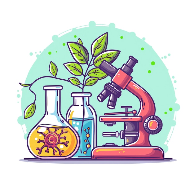 Photo flat design vector illustration concept of science research and development