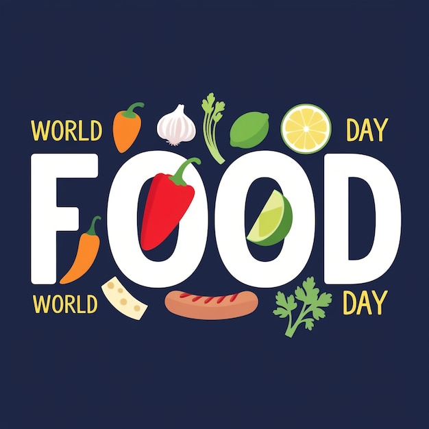 Photo flat design world food day celebration