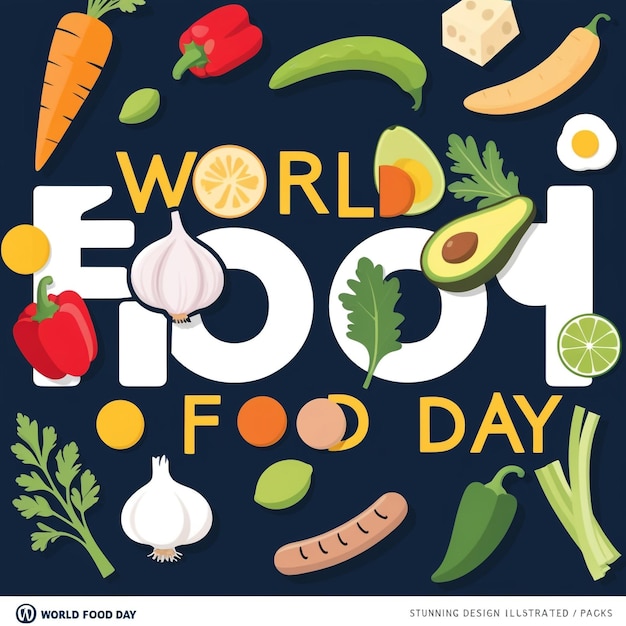 Photo flat design world food day celebration