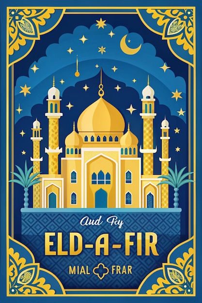 Photo flat eid alfitr eid mubarak illustration free vector