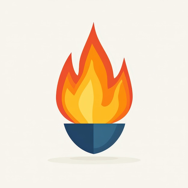 Flat Flame Icon Illustration