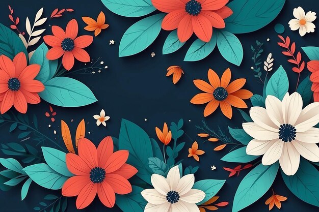 Flat floral background