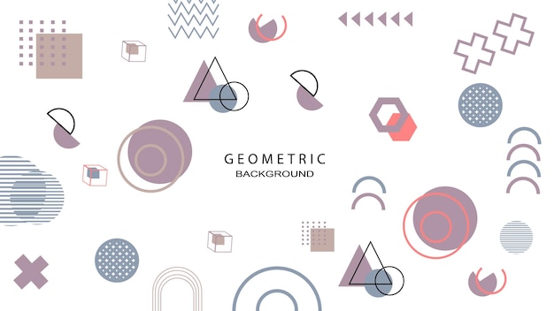 Flat geometric background memphis style for brochure flyer banner or presentation template