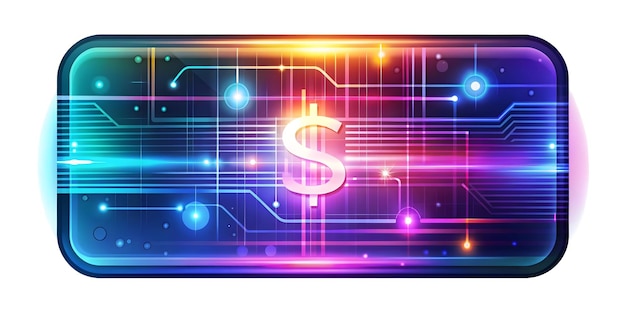 Photo flat glowing abstract art for payment innovations vibrant digital illustration symbolizing fintech