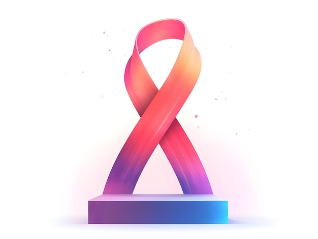 Photo flat holographic world aids day ribbon podium design for awareness vector illustration with copy s