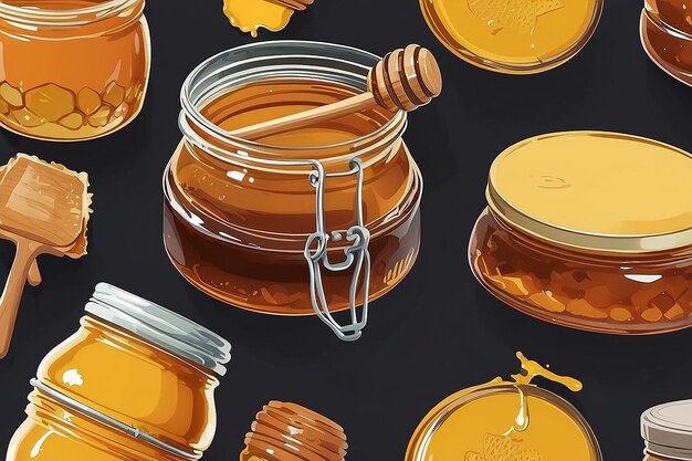 Photo flat honey jar