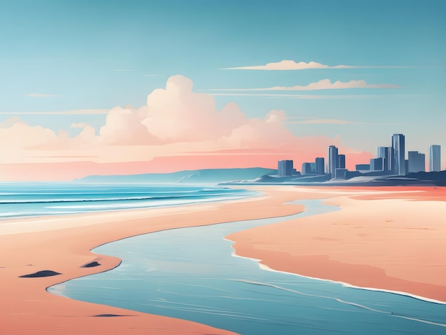 flat illustration beach