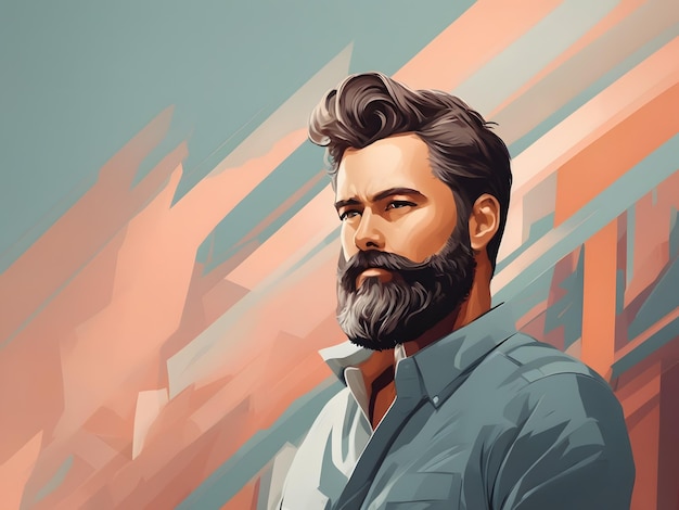 flat illustration of beard